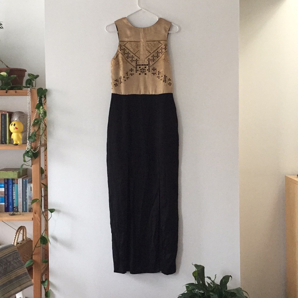 Boho Gold & Black Dress